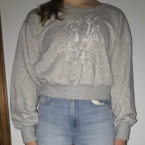 Cotton embroidered cropped crewneck - GARAGE